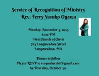 Service of Recognition for Rev. Terry Yasuko Ogawa