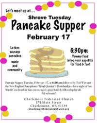 Shrove Tuesday Pancake Supper, Music, Community Fun