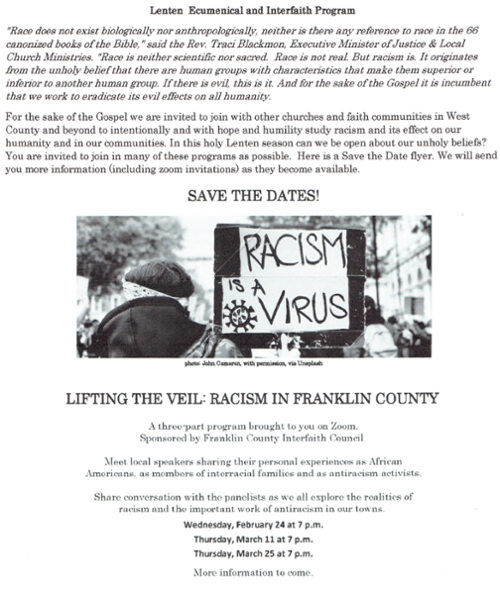 Lenten Series - Conversations on Racism