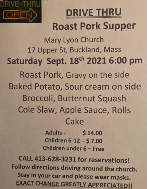 Roast Pork Dinner - drive thru