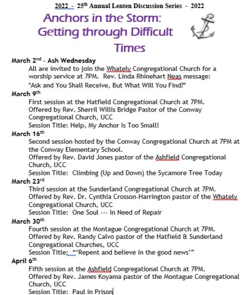 Lenten Discussion Series