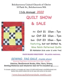 Quilt Show & Sale Fri, Sat, and Sun