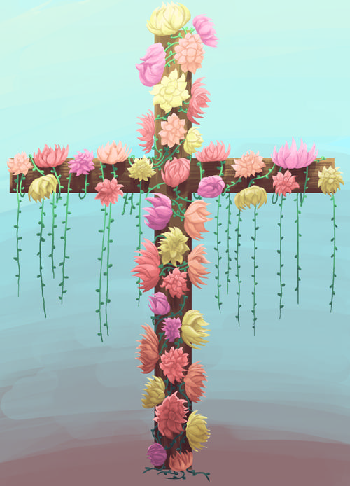 Easter Cross - by artist Kai Tease 2020